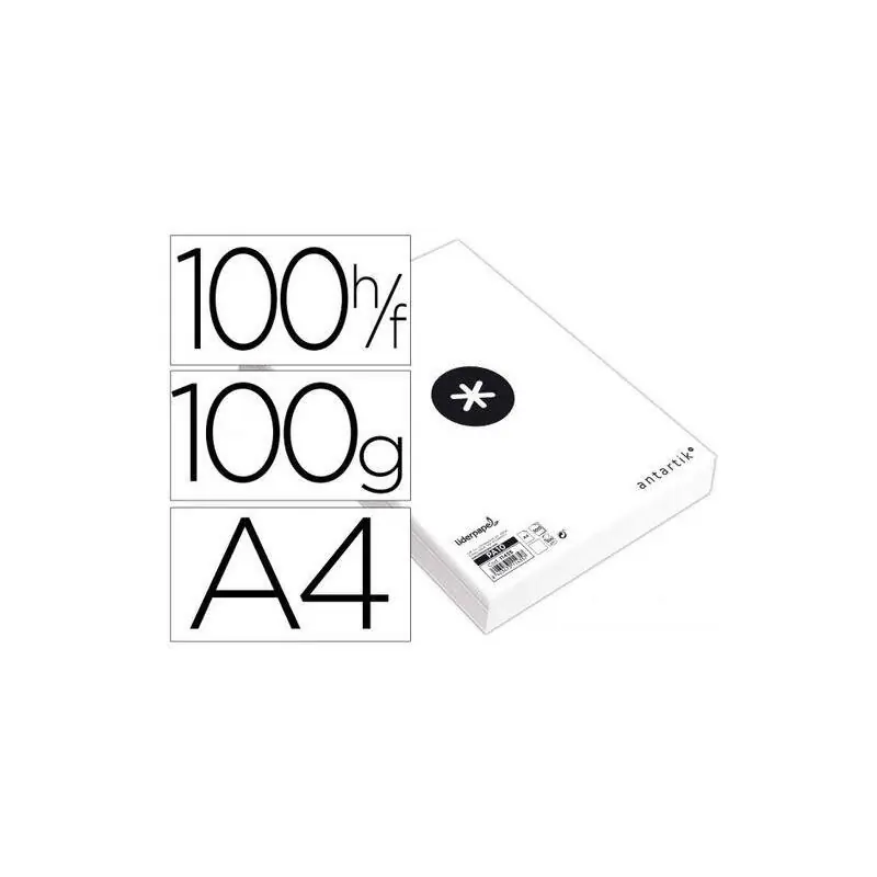 Papel Liderpapel a4 Antartik 100g/m2 Paquete De 100 Hojas Blanco Liso Barato
