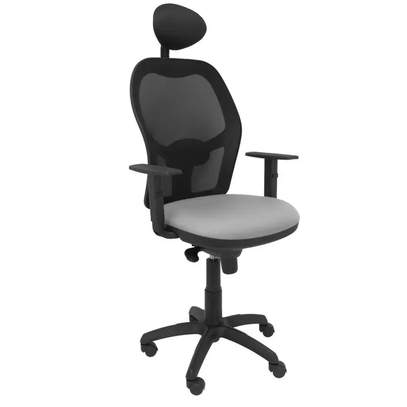 Silla Jorquera Malla Negra Asiento Bali Gris Clar Barato