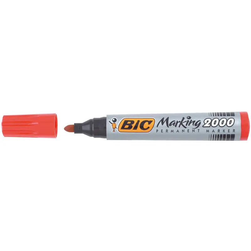 Bic Marcador Permanente Marking 2000 Punta Redonda Rojo Caja -12u- Más Vendido