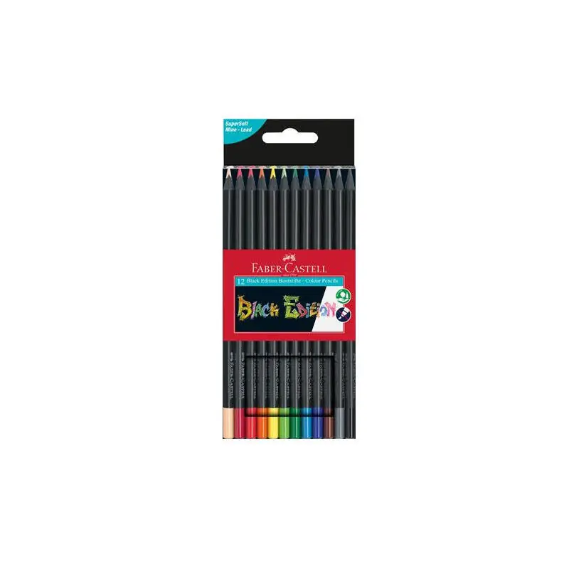 Barato Faber-Castell Black Edition Pack De 12 Lapices De Colores - Mina Supersuave - Madera Negra - Ideales Para Dibujo Sobre