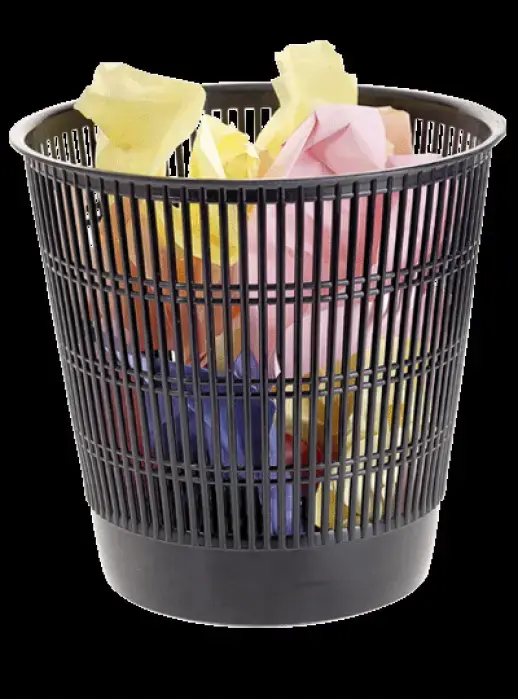 PAPELERA PLÁSTICO REJILLA 13L NEGRO ARCHIVO 2000 Solo Hoy