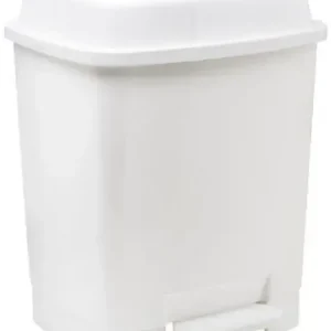 PAPELERA CON PEDAL FAIBO - PLÁSTICO - 22 L - COLOR BLANCO Precio Reducido