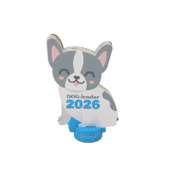 CALENDARIO DE SOBREMESA 2026 CON PEANA - BULLDOG Gran Oferta