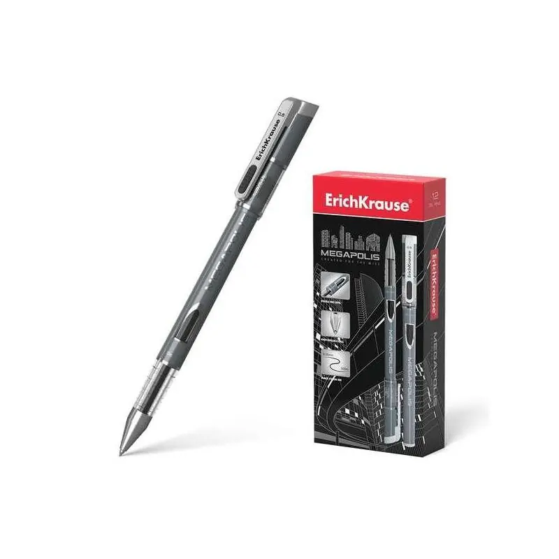 Envío Inmediato Pack De 12 Unidades Erichkrause Megapolis Gel Boligrafo Tinta Gel - Punta De 0.5mm - Cuerpo Redondo Opaco - Ventanilla