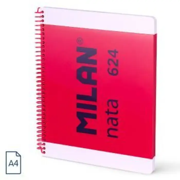 CUADERNO A4 ESPIRAL TAPA DURA CUADRICULADO 80H NATA ROSA Tendencia