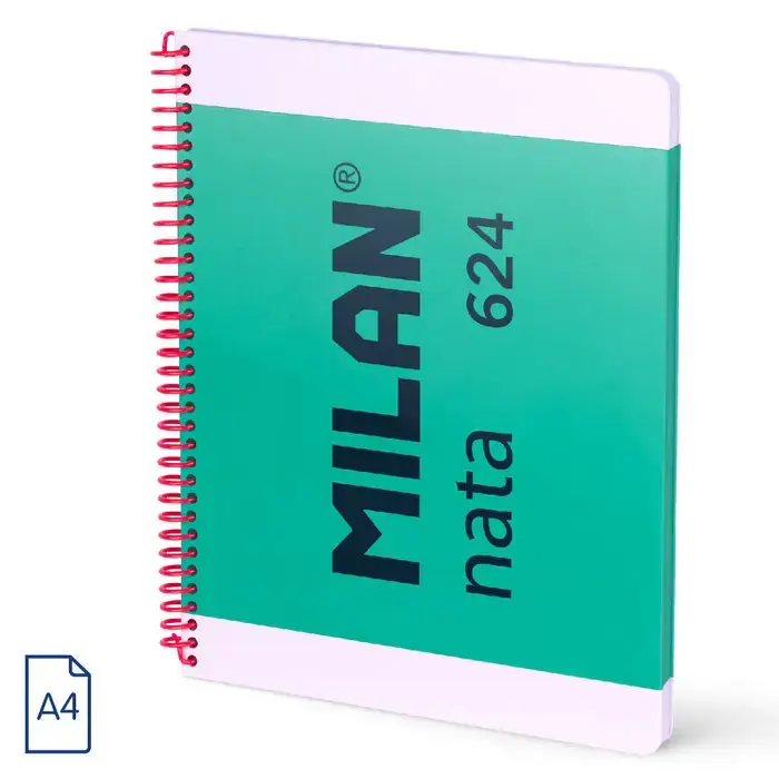 CUADERNO A4 ESPIRAL TAPA DURA CUADRICULADO 80H NATA VERDE Promoción