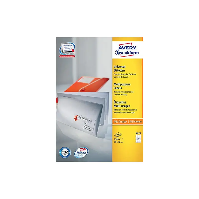 Solo Hoy Avery Etiquetas Blancas - Ecológicas, Certificadas Fsc® 70 X 32mm, a4