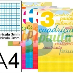 LIBRETA LIDERPAPEL PAUTAGUIA A4 32H 70GR CUADRICULA PAUTADO 3MM Artesanal
