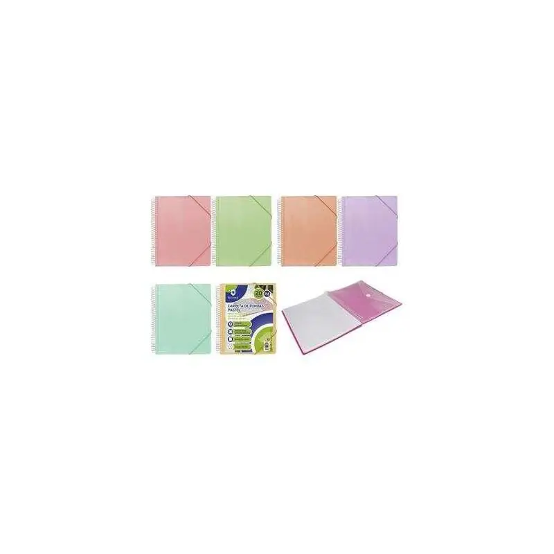 Rebajas Pack De 12 Unidades Bismark Carpeta Espiral 20 Fundas Transparentes - Polipropileno - Tamaño a4 - Espiral Plastica
