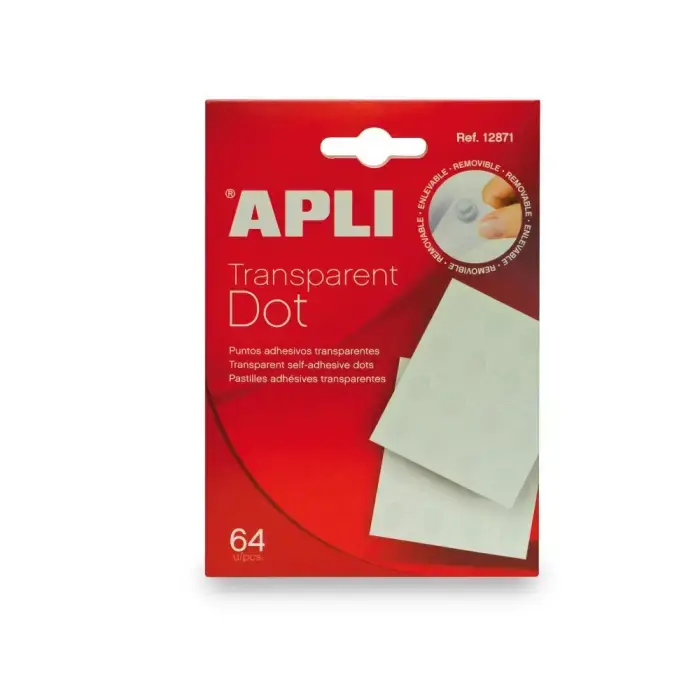 C.64 GOTAS DE SILICONA APLI-DOT ADHESIVAS REMOVIBLES TRANSPARENTES Favorito De Clientes