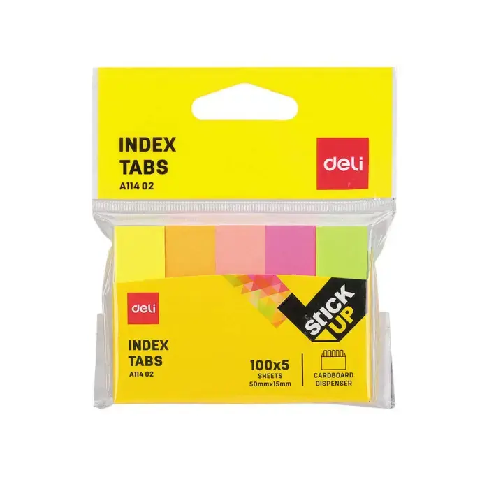 Compra Hoy INDICES ADHESIVOS DELI 5X100H 50X12MM COLORES SURTIDOS