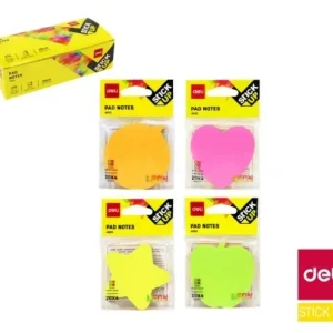 NOTAS ADHESIVAS CON FORMAS 76X76 4X20H COLORES SURTIDOS DELI Oferta Flash