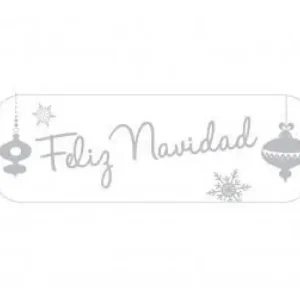 ROLLO 250 ETIQUETAS BLANCAS FELIZ NAVIDAD De Moda