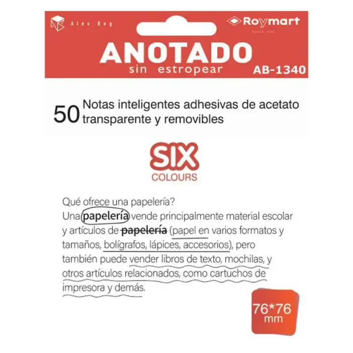 PAQUETE 50 NOTAS INTELIGENTES ACETATO TRANSPARENTE Edición Limitada