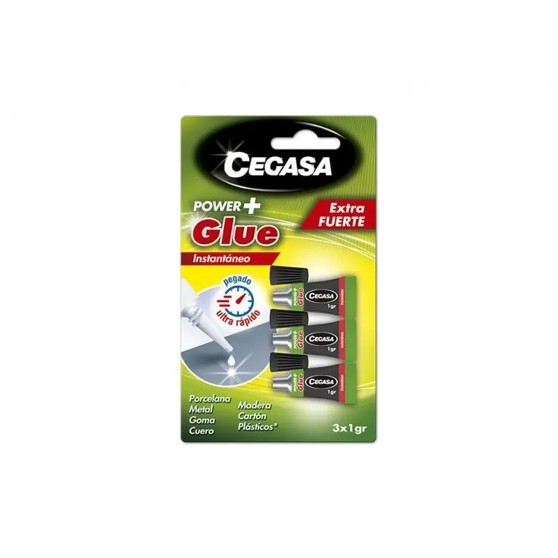 Cegasa Power Glue Pack De 3 Adhesivos Instantaneos - 1gr - Transparente Popular