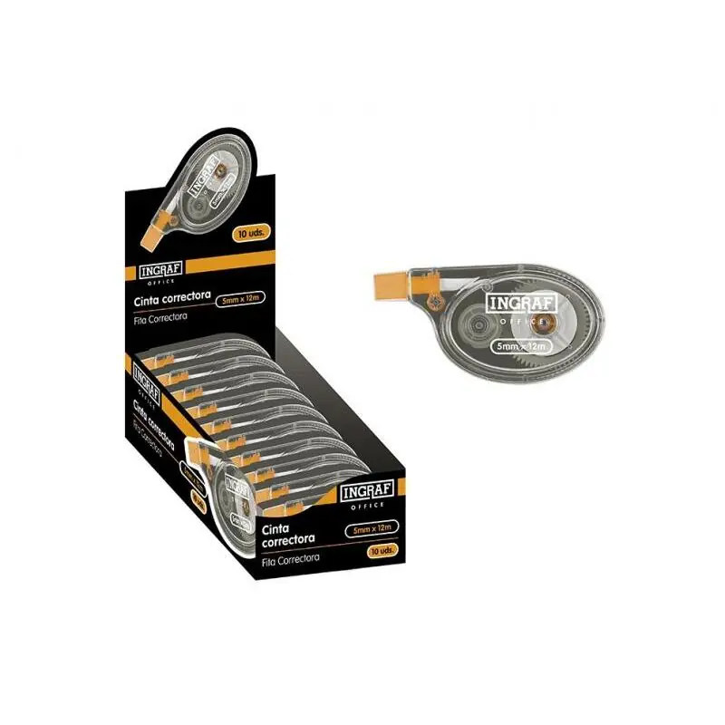 Ocasión Especial Pack De 10 Unidades Ingraf Lateral Cinta Correctora En Seco De Alta Calidad - Corrige Rapidamente - Escriba Al Instante