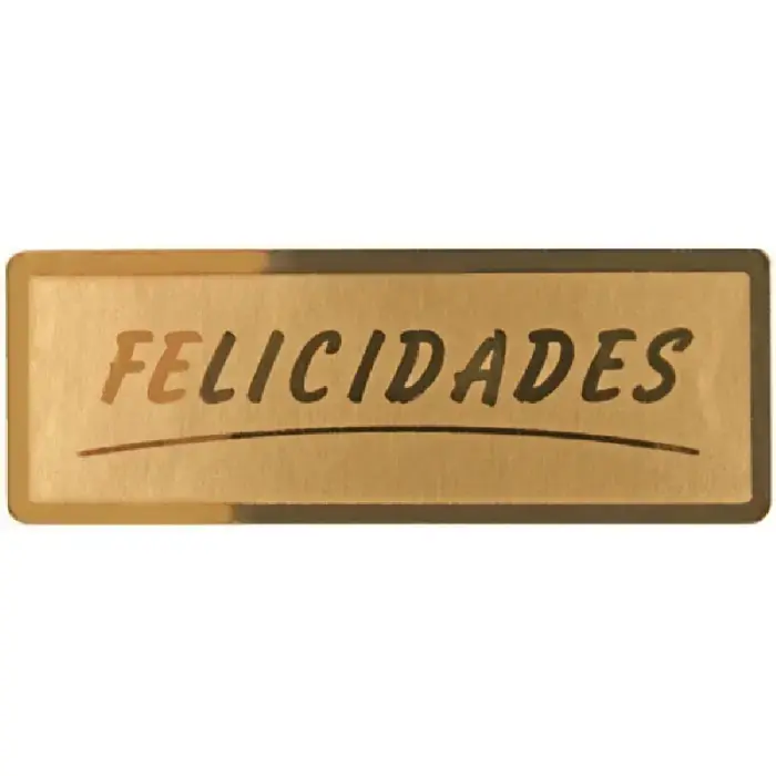 Oferta Limitada ETIQUETAS FELICIDADES ORO 300U 50X18 PRYSE