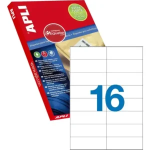 ETIQUETAS ADHESIVAS EXTRA FUERTE 105,0X 37,0 100H APLI Directo De Fábrica