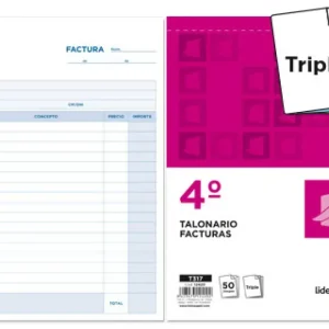 Barato TALONARIO T300 LIDERPAPEL FACTURAS 8º ORIGINAL Y 2 COPIAS
