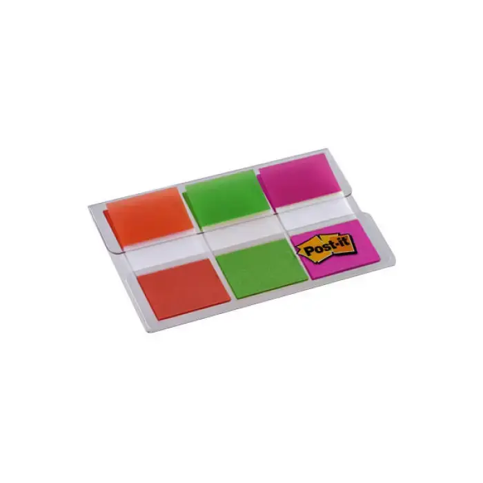 Edición Limitada DISPENSADOR BANDERITAS POST-IT INDEX 680 NARANJA LIMA Y ROSA 3X20