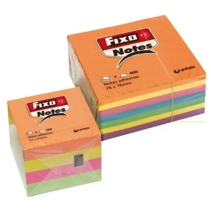 CUBO NOTAS ADHESIVAS 51X51MM 400H COLORES SURTIDOS NEÓN Entrega Rápida