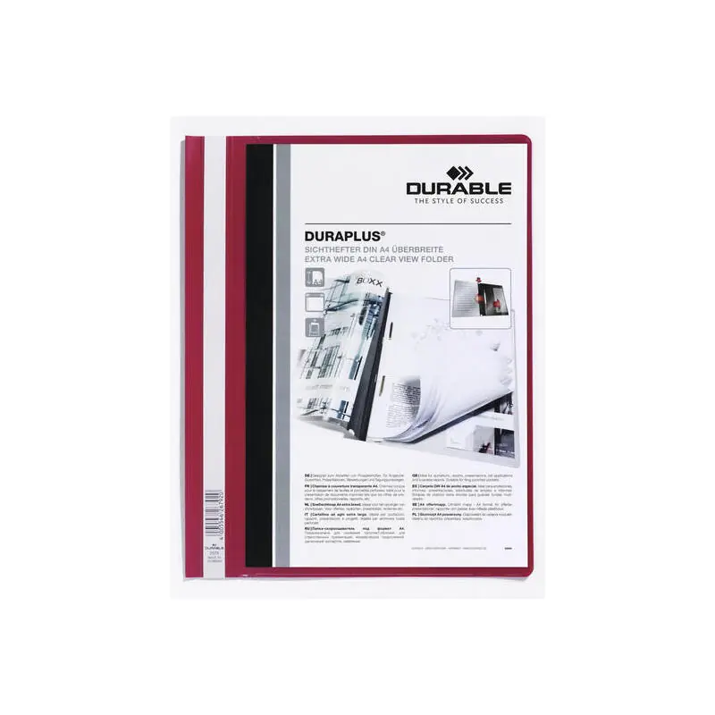 Carpeta Oferta Durable Duraplus Bolsillo Transparente Rojo Envío Exprés