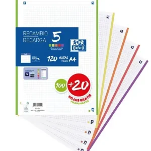 Precio Bajo RECAMBIO 100+20H A4 5X5 5 COLORES DE BANDA VIVOS