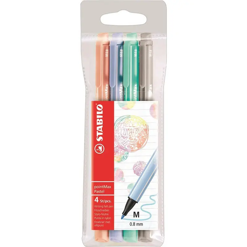 Stabilo Rotuladores Pointmax Para Escritura Punta M Estuche De 4 C/Surtidos Pastel Envío Exprés