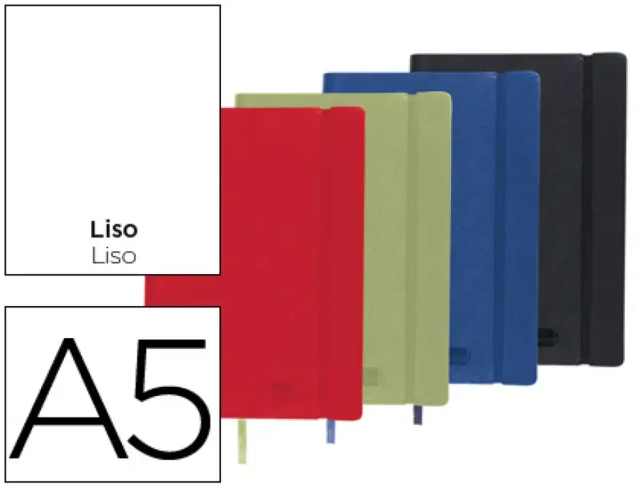 LIBRETA LIDERPAPEL SIMIL PIEL A5 120H 70G LISO COLORES SURTIDOS Envío Inmediato