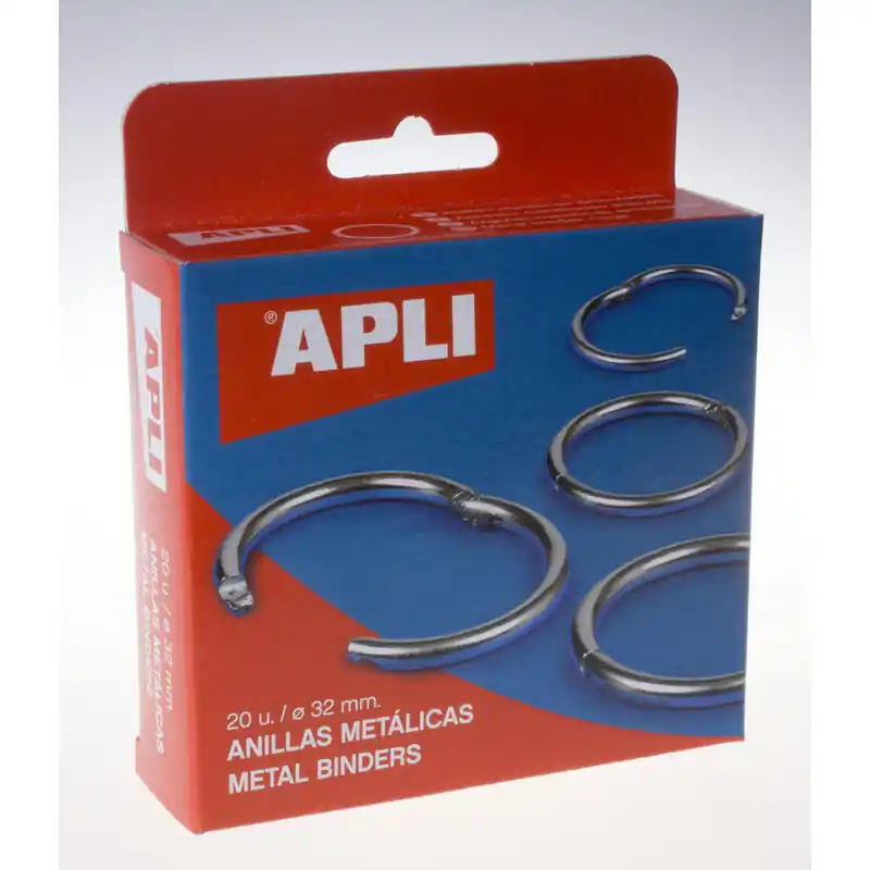 Oferta De Temporada Apli Anillas Metálicas De Doble Bisagra Niqueladas 32mm -20u-