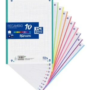 Última Oportunidad RECAMBIO A4 160H CUADROS 5X5 10 COLORES OXFORD