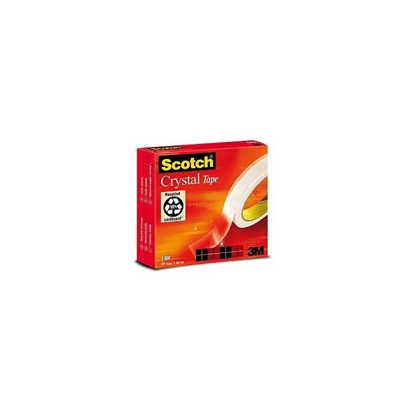 Scotch Magic Cinta Supertransparente Crystal 600 19X66 Caja Individual (7100027400, Sistituye 600/196n) Original