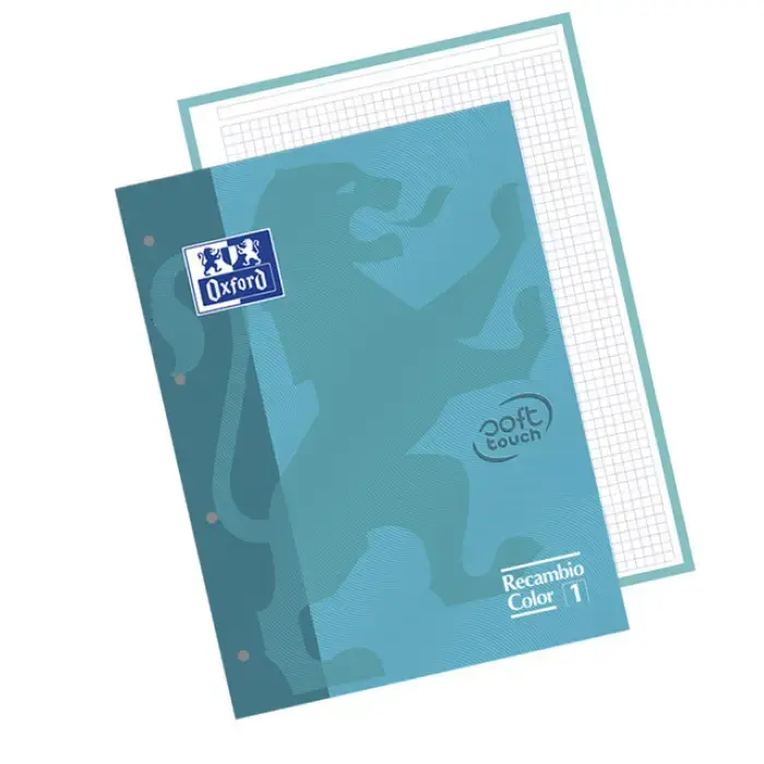 Liquidación RECAMBIO CON TAPA A4 80H 4T 5X5 AQUA SOFT OXFORD