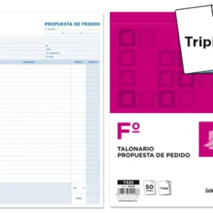 Tendencia TALONARIO LIDERPAPEL Fº PEDIDO T325 TRIPLICADO