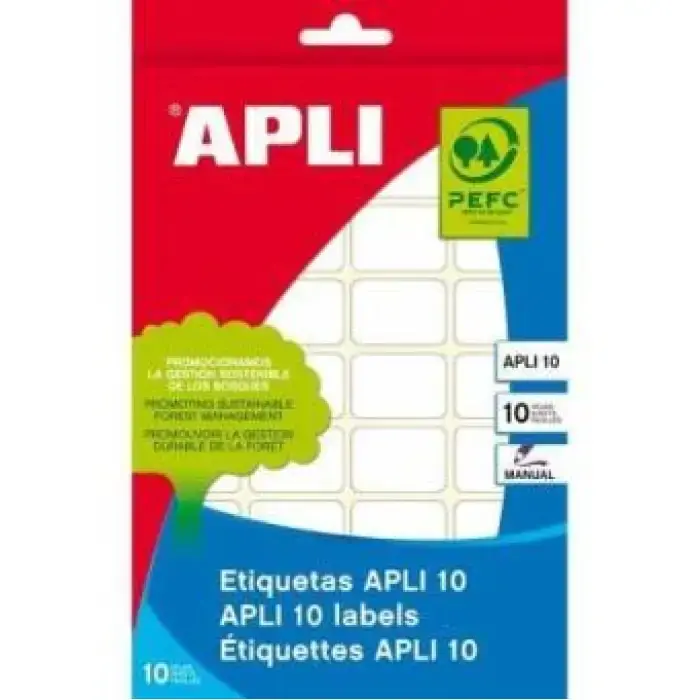 ETIQUETAS BLANCAS 8X12 BOLSA 10H APLI Marca Reconocida
