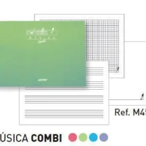 Envío Exprés BLOC MUSICA COMBI M4 PENTAGRAMAS 20MM + HOJ MICRO