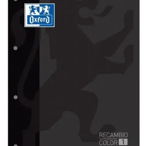 RECAMBIO CON TAPA A4 80H 4T 5X5 NEGRO OXFORD De Moda