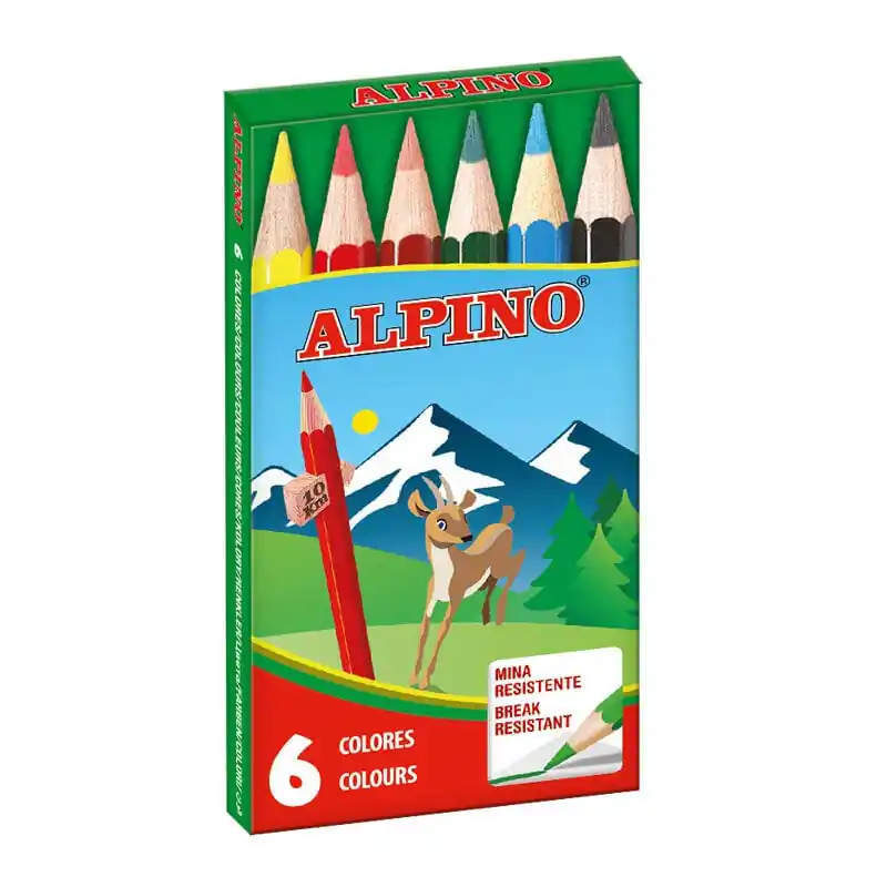 Stock Limitado Alpino Lápices De Colores Cortos 85mm Estuche De 6 C/Surtidos
