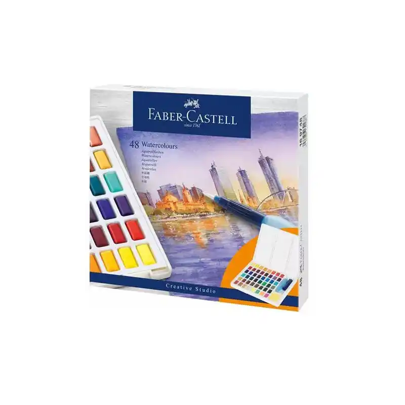 Faber Castell Estuche 48 Acuarelas Creative Studio Pastillas C/Surtidos Solo Por Tiempo Limitado