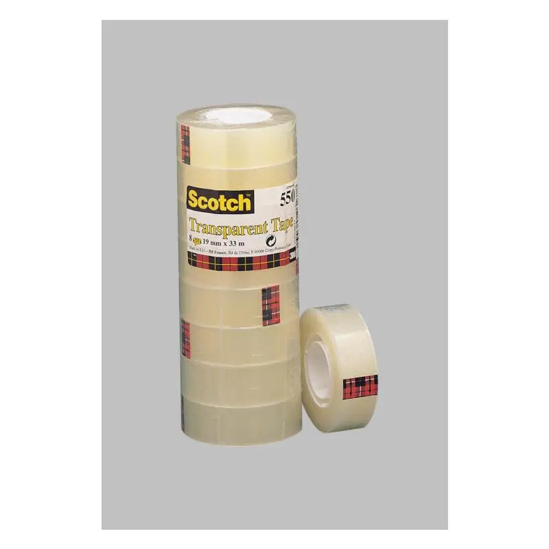 Profesional Scotch Cinta Transparente 550 19X33M -Pack 8 Rollos-