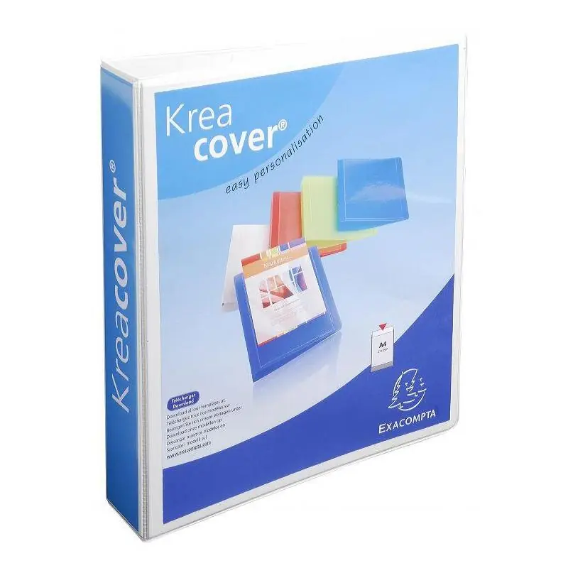 Rebajas Exacompta Carpeta 4 Anillas Mixtas 50mm Kreacover Forrada Pp a4+ Personalizable 3 Bolsos Exteriores Blanco