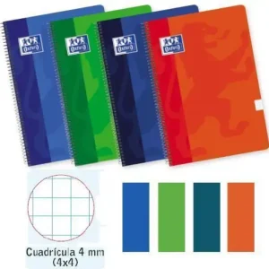 BLOC FOLIO 80H CUADROS 4MM TAPA EXTRA OXFORD Precio Reducido
