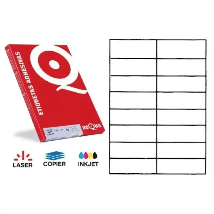 ETIQUETA ADHESIVA BLANCA 105X37 DEQUA Oferta Especial