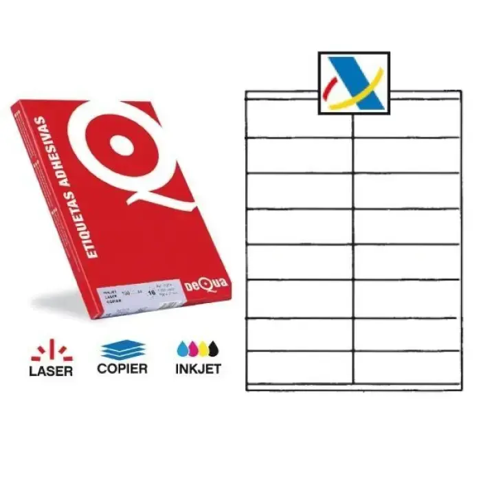 ETIQUETA ADHESIVA BLANCA 105X29 DEQUA Máxima Calidad