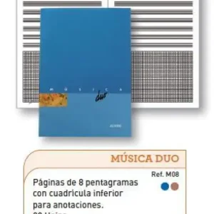 Moderno CUADERNO M08 MUSICA DUO ADDITIO 9MM A4