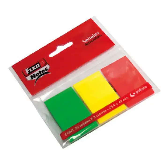 BOLSA SEÑALES NEON FIXO 3 COLORES X 25H 25X43 Promoción