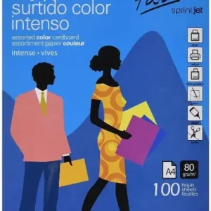 PAPEL A4 80G COLORES FUERTES P/100H SURTIDOS Popular