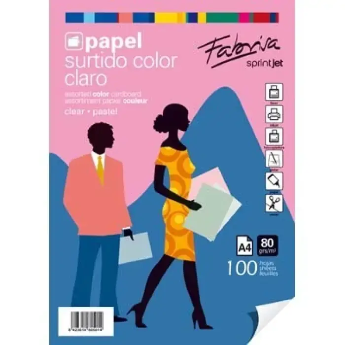 PAPEL A4 80G COLORES PASTELES P/100H SURTIDOS Barato