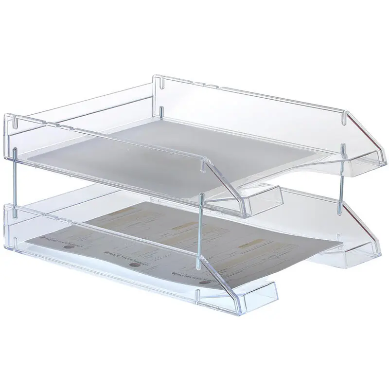 Precio Rebajado Archivo 2000 Bandeja Apilable Fondo Liso Opcional Uso De Varillas Elevadoras Formato Din a4 Y Folio 340X260X60 Cristal Transpare