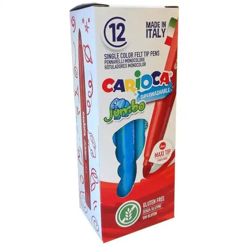 Venta Final Carioca Rotulador Jumbo Punta Maxi Azul Claro - Caja De 12